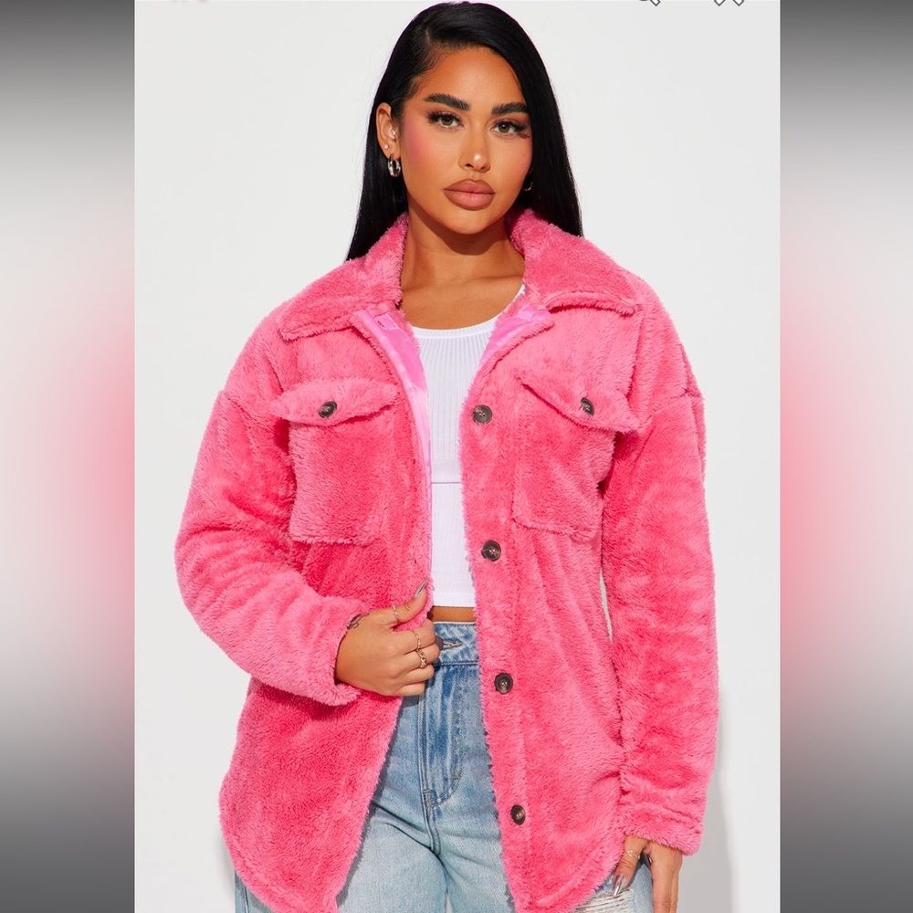 Women's Pink sherpa Jacket size small
